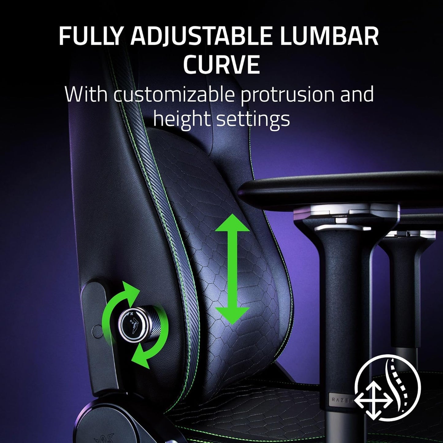 Razer Iskur V2 Gaming Chair Fabric Black Green