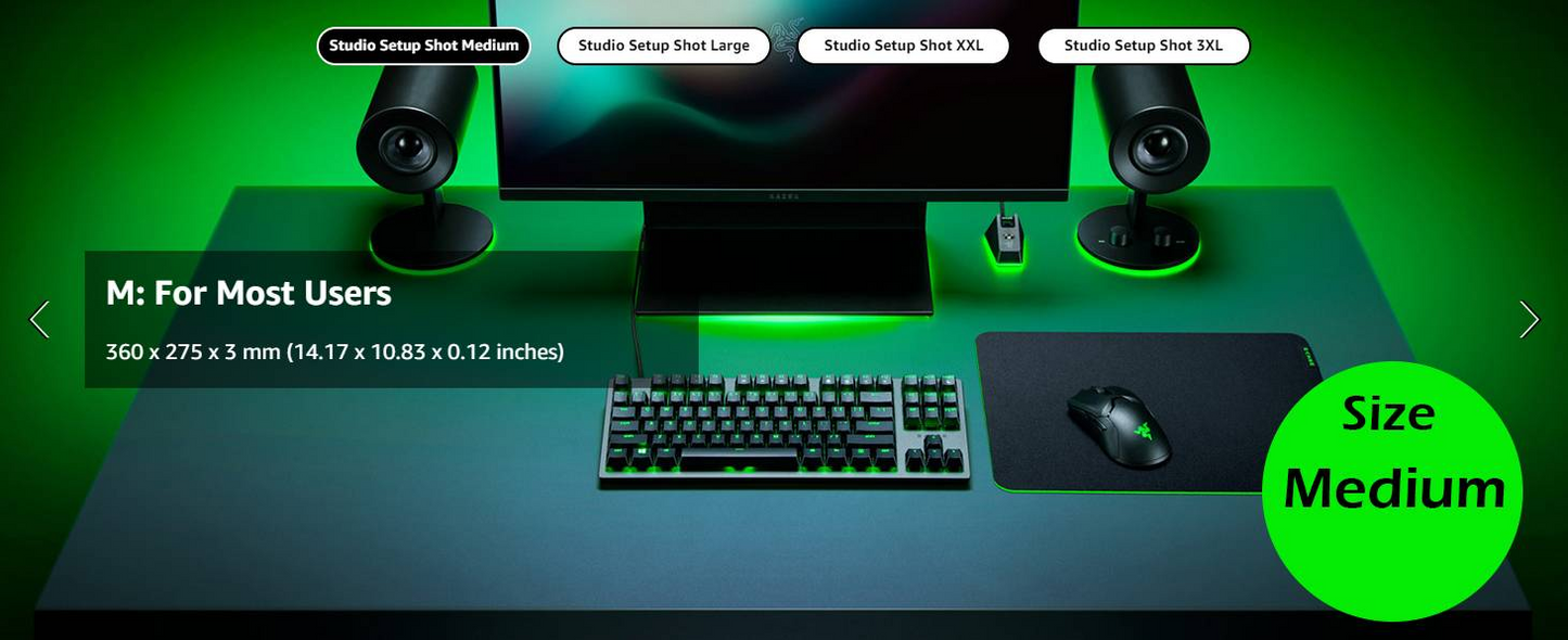 RAZER Gigantus V2 | Anti-slip Base | Soft Micro-weave Cloth Surface | Ultra Large | Thick & High Dense Rubber Foam | Gaming Mousepad (Black / 360mm x 275mm x 3mm)