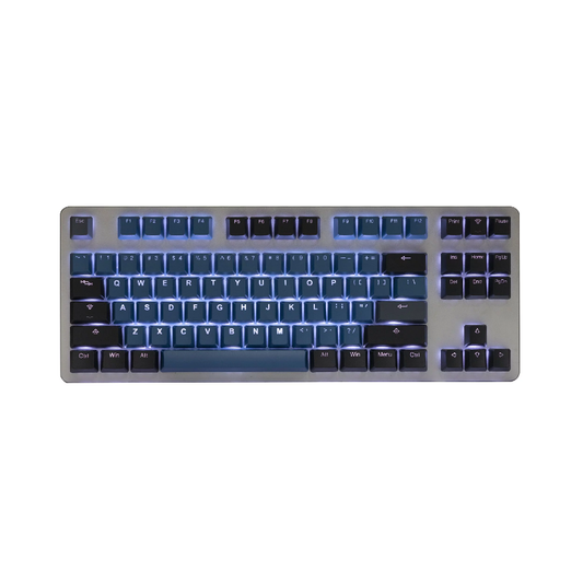 TAI-HAO Double Shot 132 Keycaps Set | PBT | Cubic OEM Profile | US Layout | Cherry MX Switch Types | Backlit | Keyboard Keycaps (Dark Forest Blue)