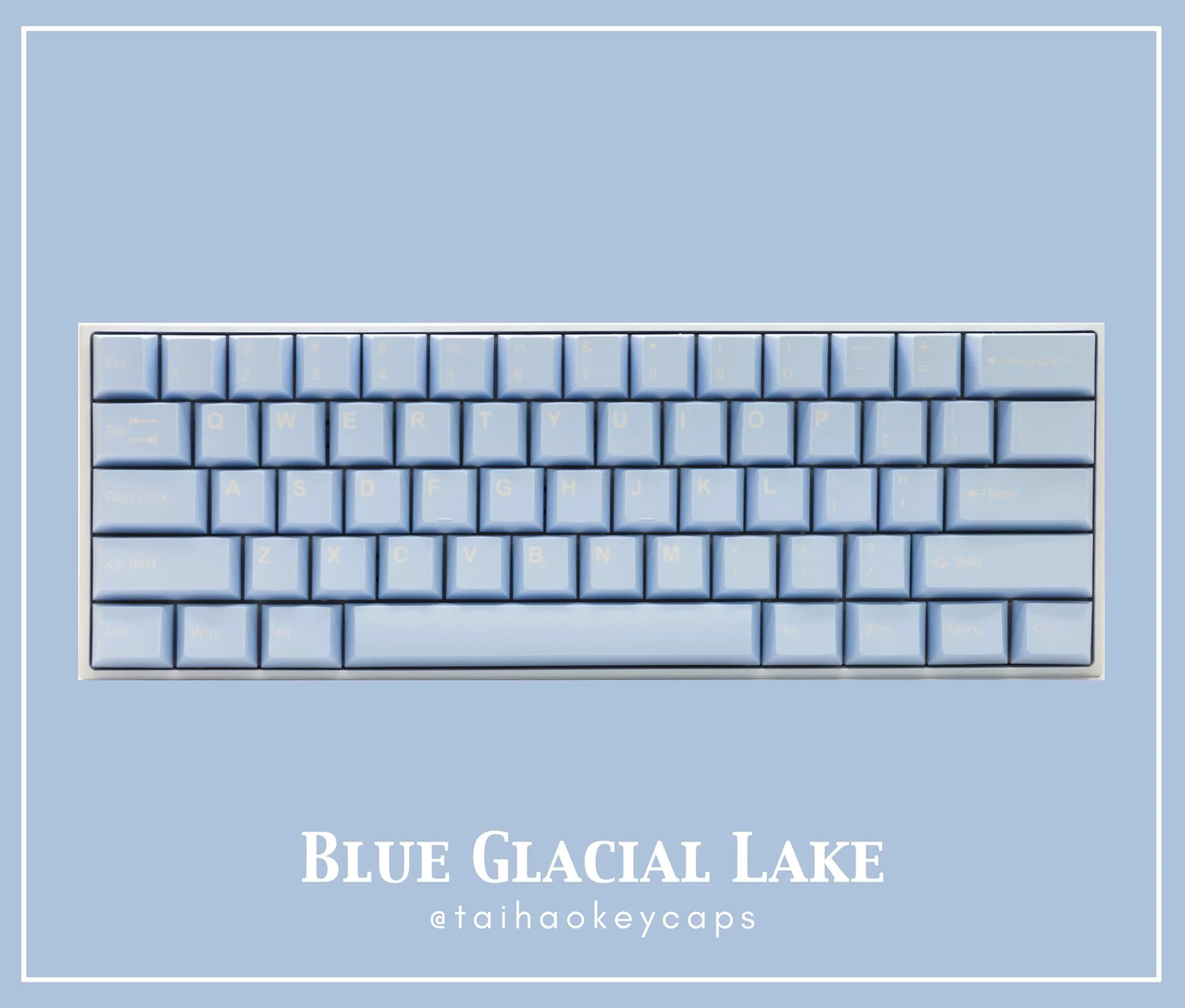 TAI-HAO Double Shot 150 Keycaps Set | ABS | Cubic OEM Profile | US Layout | Cherry MX Switch Types | Keyboard Keycaps (Blue Glacial Lake)
