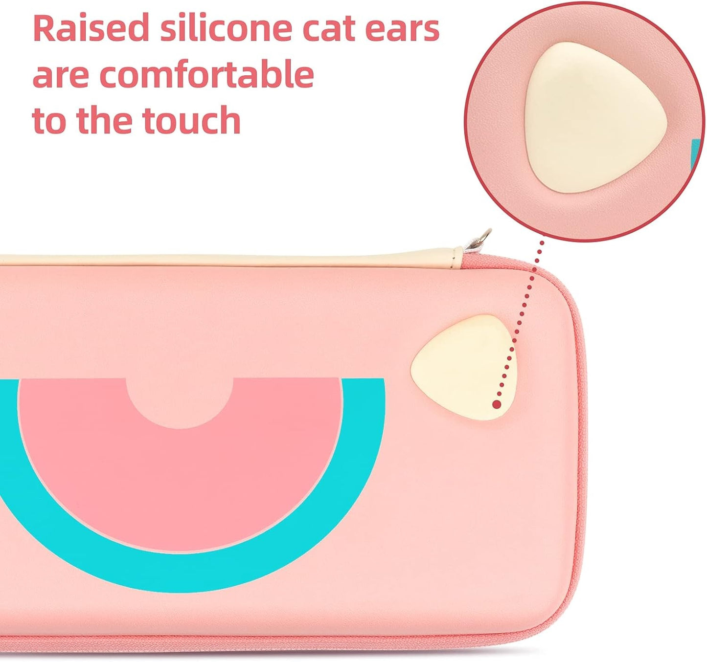 GEEKSHARE Nintendo Switch Slim Hard Carrying Case | PU Material | Cute & Eye-Catching | Carrying Case For Nintendo Switch V1 / V2 / OLED (Watermelon Cat Edition)