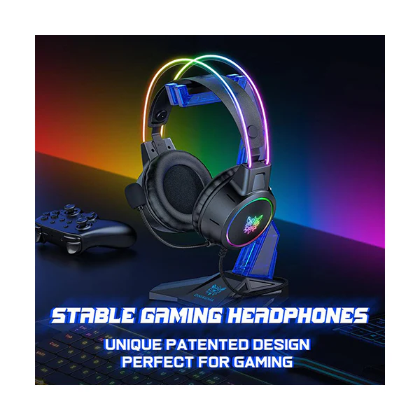 ONIKUMA ST-3 | Unique Design | Removable Soft Silicone | Anti-slip Base | Plastic Acrylic | Gaming Headsets Stand (Blue)