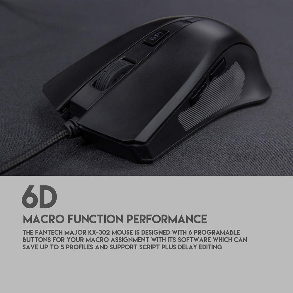 FANTECH KS302S Mouse + Keyboard Combo | Floating Switches | 104 Keys | 25 Keys Anti-Ghosting | Backlit | Adjustable 4 Stages DPI | Optical Sensor | Aluminum Alloy Cover | Wired RGB Gaming Keyboard and Mouse