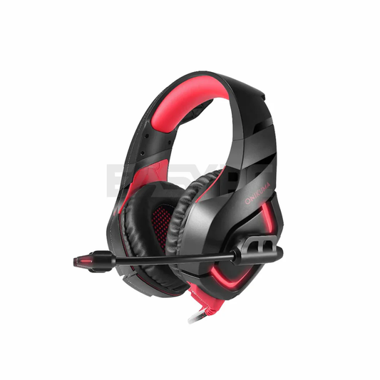 ONIKUMA K1-B | 50mm Driver | 7.1 Surround Sound | Adjustable Noise-Cancelling Microphone | Ergonomic | Wired Gaming Headphones & Headsets (Red)