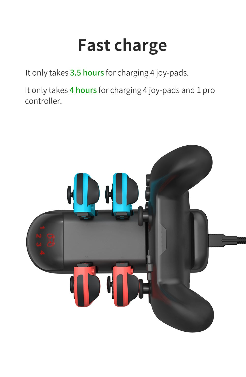 DOBE TNS-0137 2-IN-1 Joy-Con & Pro Controller Charging Stand For Nintendo Switch V1 / V2 / OLED