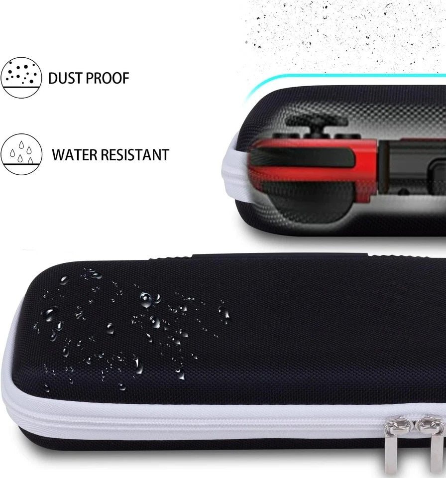 Nintendo Switch Slim Hard Carry Pouch For Nintendo Switch V1 / V2 / OLED (Black with White Zipper)