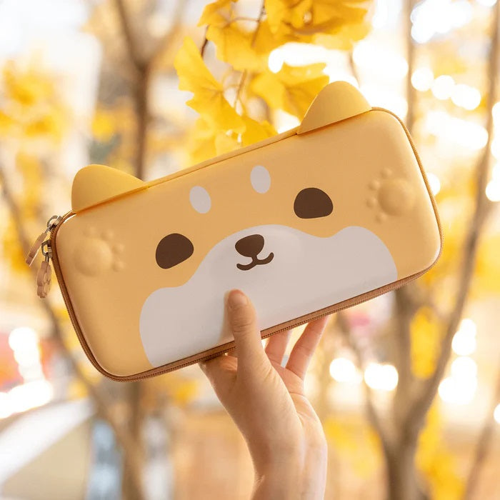 GEEKSHARE Nintendo Switch Slim Hard Carrying Case | PU Material | Cute & Eye-Catching | Carrying Case For Nintendo Switch V1 / V2 / OLED (Dog Ears Edition)