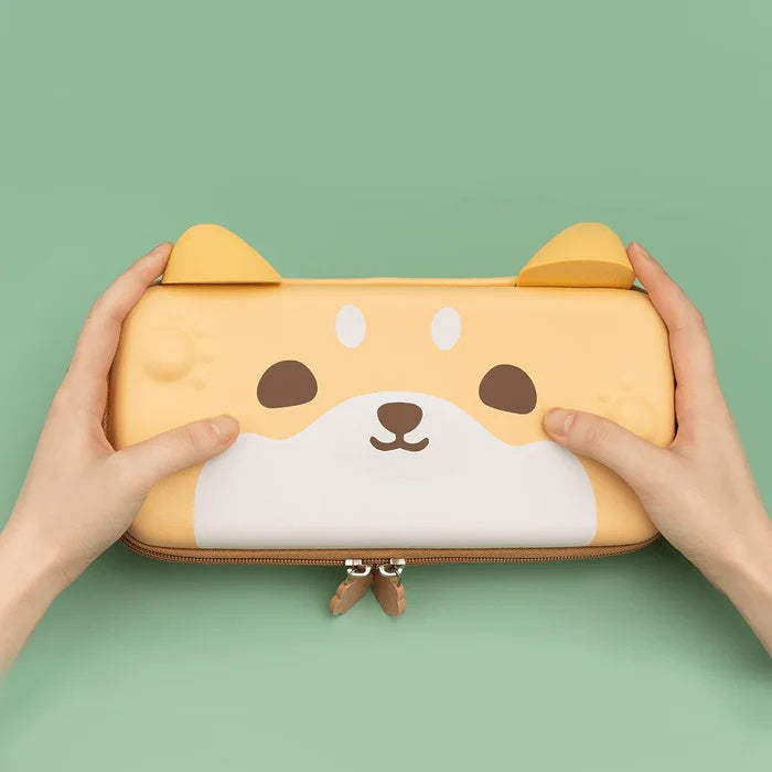 GEEKSHARE Nintendo Switch Slim Hard Carrying Case | PU Material | Cute & Eye-Catching | Carrying Case For Nintendo Switch V1 / V2 / OLED (Dog Ears Edition)