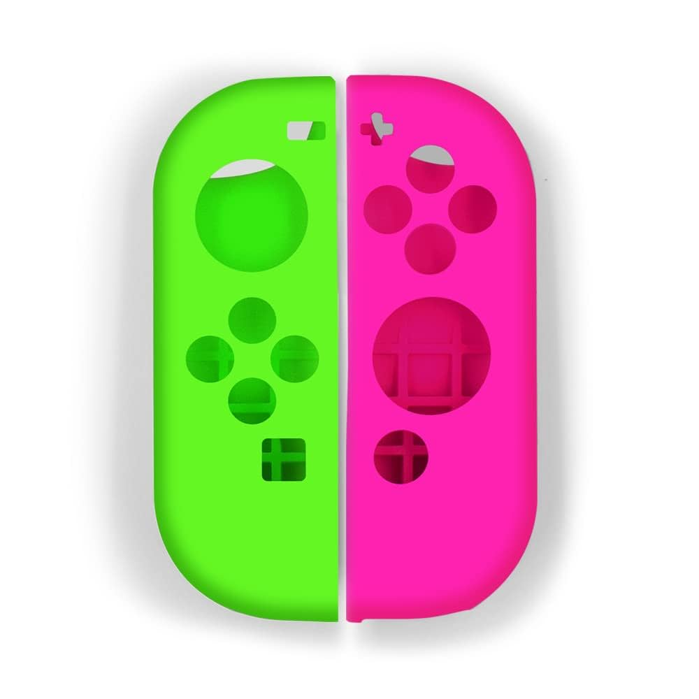 Silicone Sleeve Protective Case For Nintendo Switch Joy-Con (L)/(R) (Green Pink)