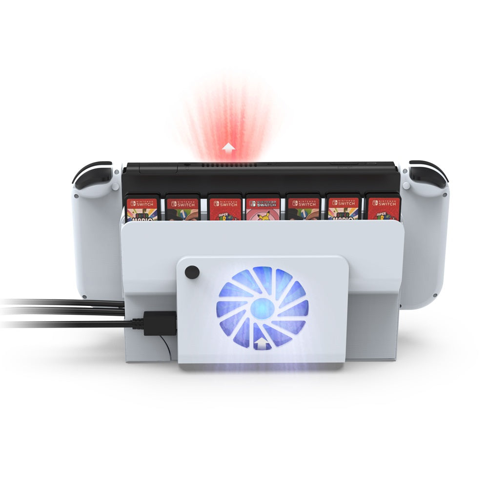 DOBE TNS-1155 Heat Dissipation Fan Base With Game Card Storage For Nintendo Switch OLED