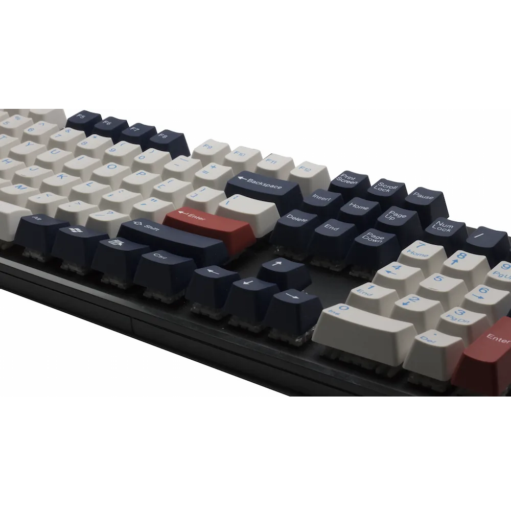 TAI-HAO Double Shot 104 Keycaps Set | ABS | US Layout | Cherry MX Switch Types | Keyboard Keycaps (England Blue)