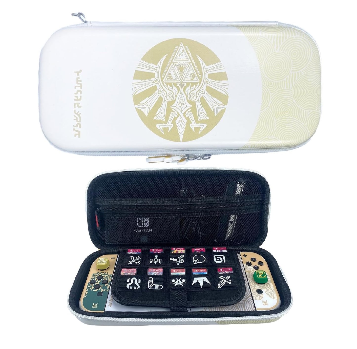 Nintendo Switch Slim Hard Carry Pouch For Nintendo Switch V1 / V2 / OLED (The Legend Of Zelda: Tears Of The Kingdom White Edition)