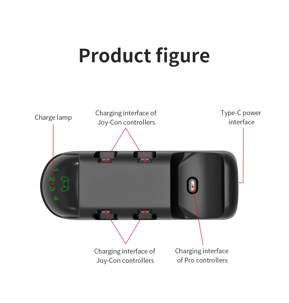 DOBE TNS-0137 2-IN-1 Joy-Con & Pro Controller Charging Stand For Nintendo Switch V1 / V2 / OLED