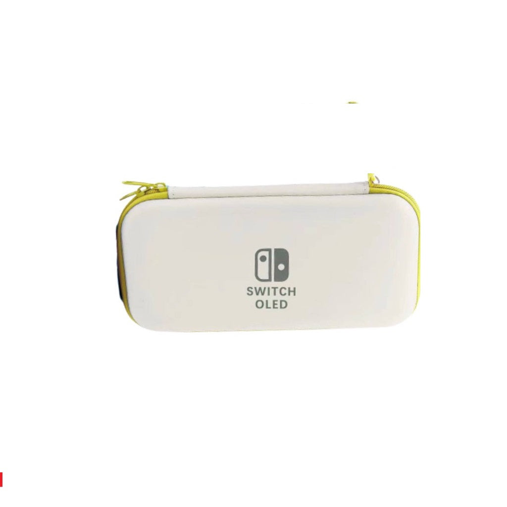 Nintendo Switch Slim Hard Carry Pouch For Nintendo Switch V1 / V2 / OLED (White with Yellow Zipper)