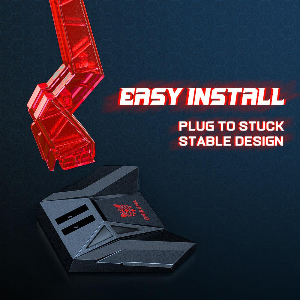 ONIKUMA ST-3 | Unique Design | Removable Soft Silicone | Anti-slip Base | Plastic Acrylic | Gaming Headsets Stand (Red)