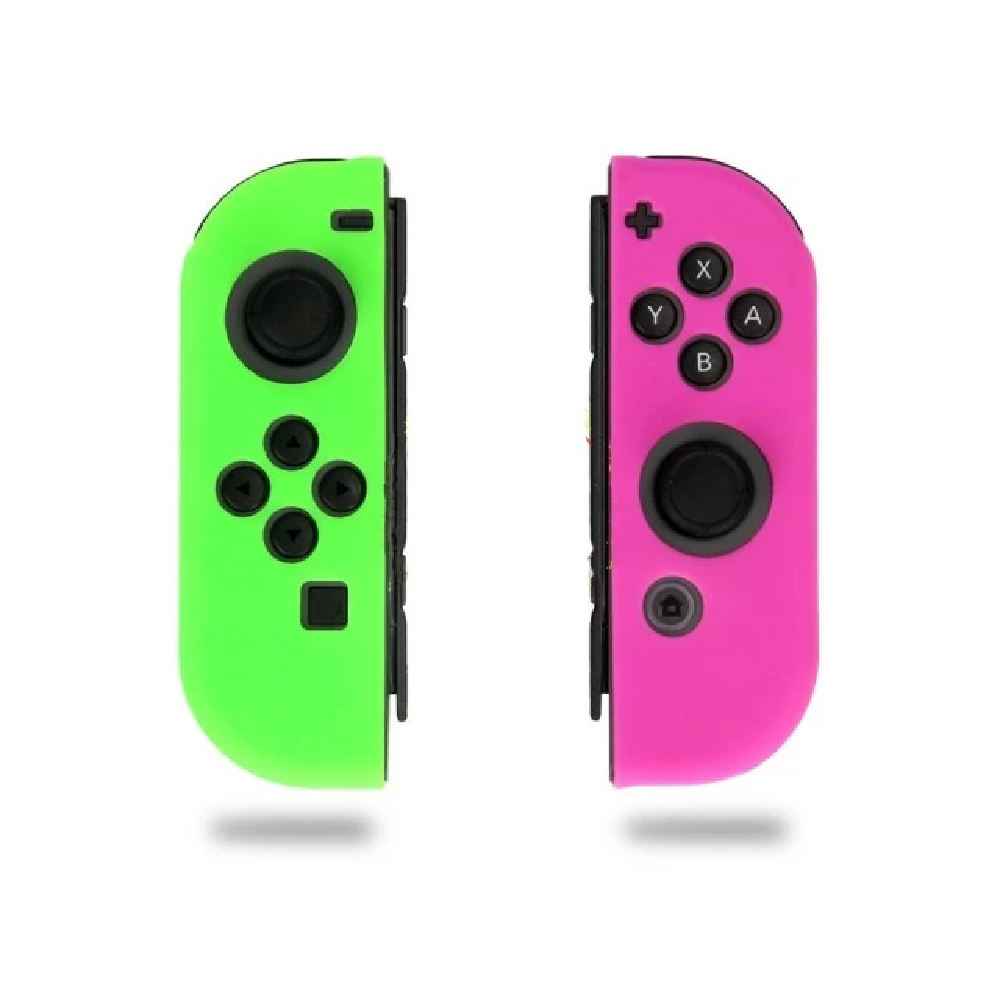 Silicone Sleeve Protective Case For Nintendo Switch Joy-Con (L)/(R) (Green Pink)