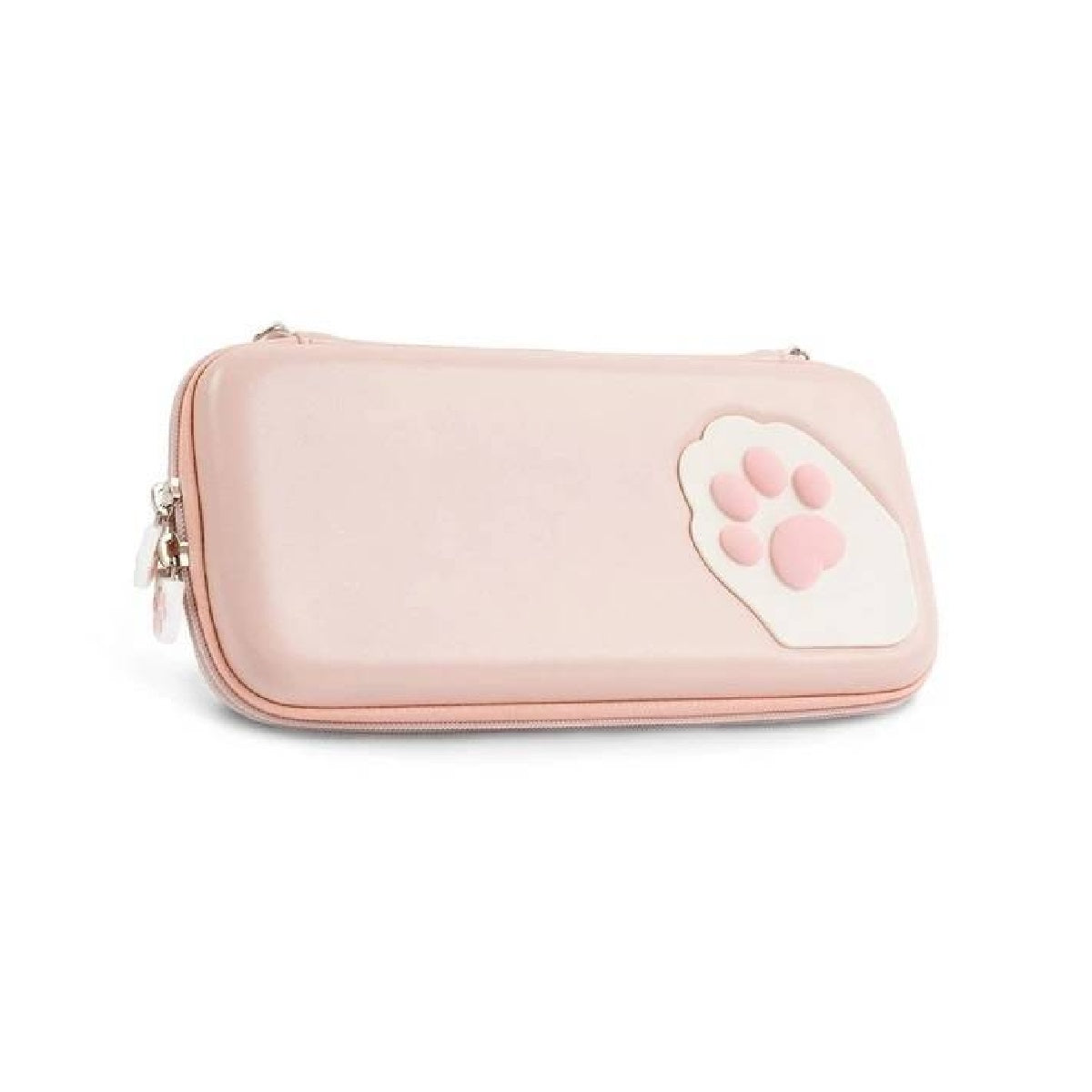 GEEKSHARE Nintendo Switch Slim Hard Carrying Case | PU Material | Cute & Eye-Catching | Carrying Case For Nintendo Switch V1 / V2 / OLED (Pink Cat Paw)