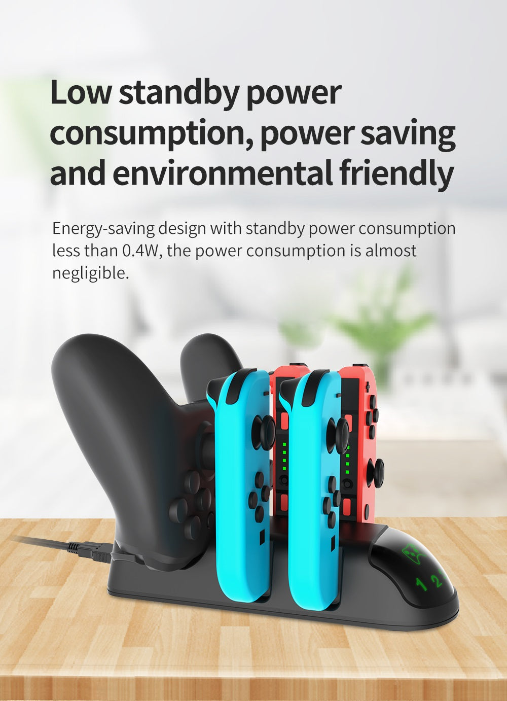 DOBE TNS-0137 2-IN-1 Joy-Con & Pro Controller Charging Stand For Nintendo Switch V1 / V2 / OLED