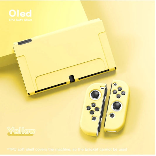 360 Degree Omni-directional Protection Soft TPU Shell For Nintendo Switch OLED (Pastel Yellow)