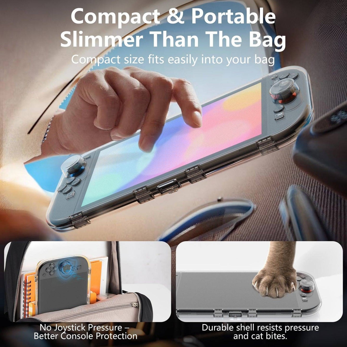IINE L1094 Protective Crystal Clear Case With Raised Back For Nintendo Switch 2