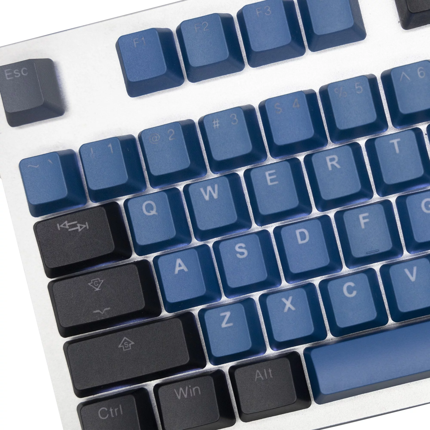TAI-HAO Double Shot 132 Keycaps Set | PBT | Cubic OEM Profile | US Layout | Cherry MX Switch Types | Backlit | Keyboard Keycaps (Dark Forest Blue)