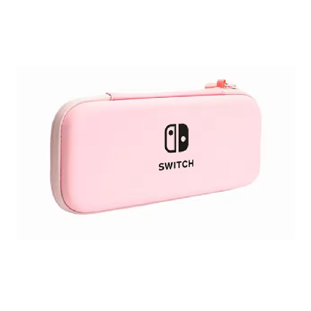 Nintendo Switch Slim Hard Carry Pouch For Nintendo Switch V1 / V2 / OLED (Pink with Switch Logo Edition)