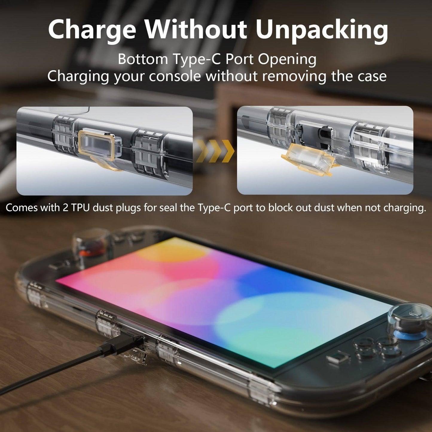 IINE L1094 Protective Crystal Clear Case With Raised Back For Nintendo Switch 2