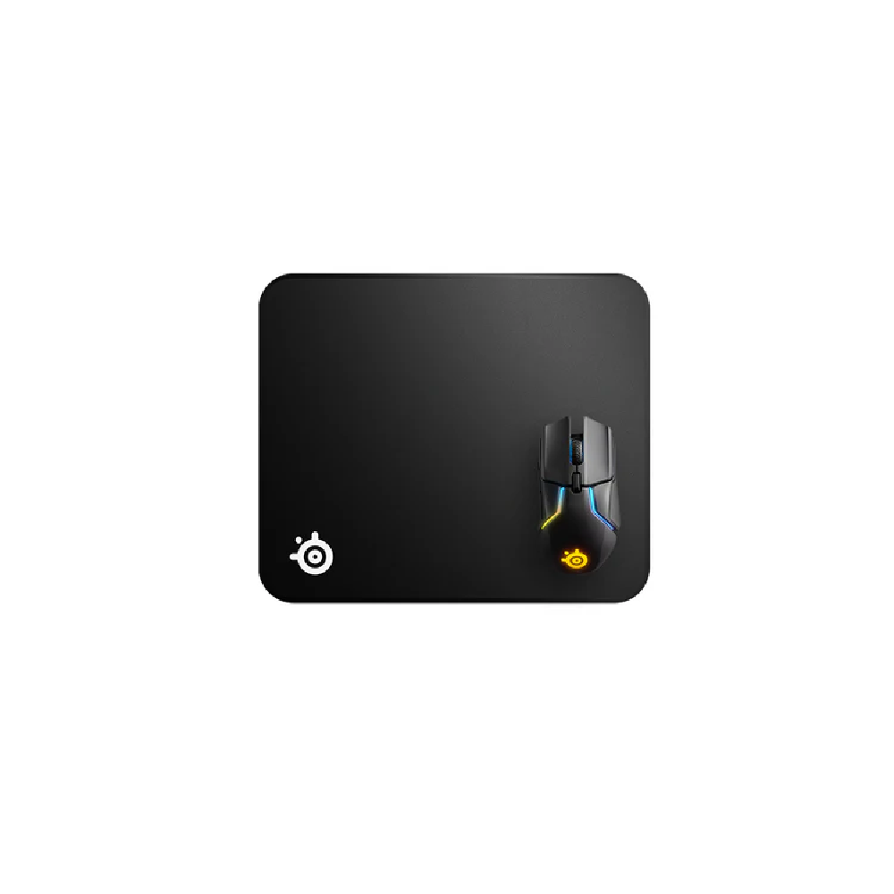 STEELSERIES QcK Edge | Anti-slip Rubber Base | Micro-woven Cloth Surface | Anti-fraying Stitched Edge | Gaming Mousepad (Black / 320mm x 270mm x 2mm)