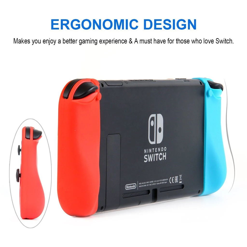HORI Silicon Sleeve Protective Case For Nintendo Switch Joy-Con (L)/(R) (Neon Red & Blue)