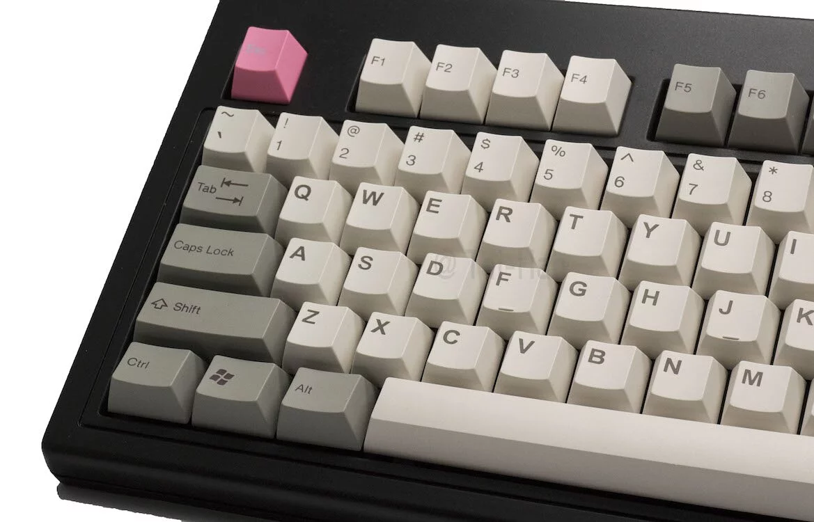 TAI-HAO Double Shot 104 Keycaps Set | ABS | US Layout | Cherry MX Switch Types | Keyboard Keycaps (Grey & Blue & Pink)
