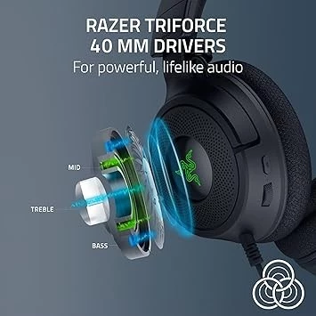 RAZER Kraken V4 X | Razer Triforce 40mm Drivers | Retractable Razer Hyperclear Cardioid Mic | 7.1 Surround Sound | Convertible Type-A & Type-C  | Razer Chroma RGB | Wired RGB Gaming Headphones & Headsets (Black)