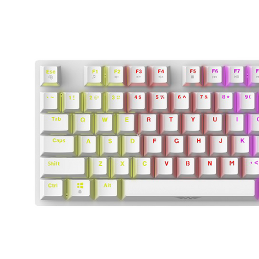 ARMAGGEDDON MKA-2C Neo PsychRaven | Linear Mechanical Key | 12 Backlight Effects | Hotswap-able Switch | 87 Keys | Wired RGB Gaming Keyboard (White)