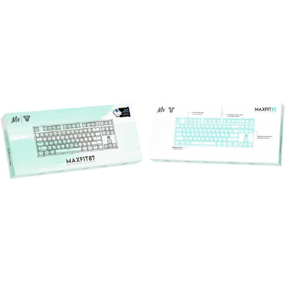 FANTECH MK856 MAXFIT87 | Mechanical Switches | 87 Keys | Full Key Anti-Ghosting | 22 Gradient RGB Modes | Programmable Macro Wired RGB Gaming Keyboard (Mint Edition)