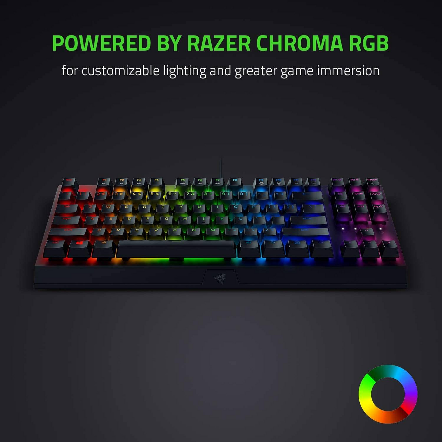 RAZER BlackWidow V3 | Razer Green Mechanical Switches | TKL | Programmable Keys | Aluminum Construction | Wired RGB Gaming Keyboard