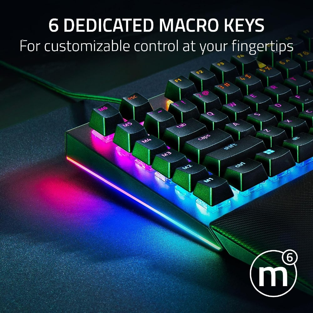RAZER BlackWidow V4 | Razer Yellow Mechanical Switches | 2-side Underglow and Per-Key Lighting |  Programmable Keys | Aluminum Alloy Top Case | 4 Media Rolls & 6 Macro Keys | Wired RGB Gaming Keyboard