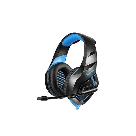 ONIKUMA K1-B | 50mm Driver | 7.1 Surround Sound | Adjustable Noise-Cancelling Microphone | Ergonomic | Wired Gaming Headphones & Headsets (Blue)