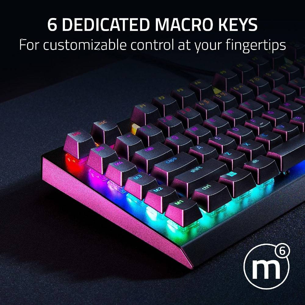 RAZER BlackWidow V4X | Razer Green Mechanical Switches | Per-Key Lighting |  Programmable Keys | Aluminum Alloy Top Case | 4 Media Rolls & 6 Macro Keys | Wired RGB Gaming Keyboard