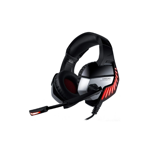 ONIKUMA K5 Pro | 50mm Driver | 7.1 Surround Sound | Noise Cancelling & Adjustable Microphone | Ergonomic | Wired RGB Gaming Headphones & Headsets (Red)