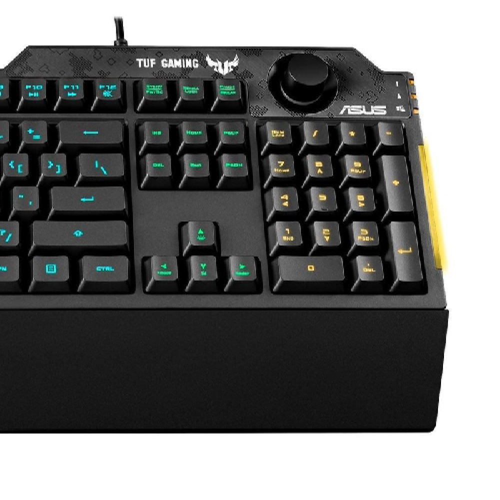ASUS TUF Gaming K1 | Tactile TUF Gaming Switches | Dynamic RGB and Side-mounted Light Bar | Dedicated Volume Knob | Detachable Ergonomic Wrist Rest | Programmable Keys | Wired RGB Gaming Keyboard