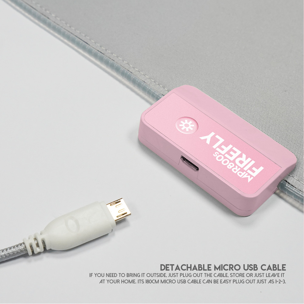 FANTECH MPR800S Firefly | 4 Mode RGB Spectrum Lighting | Soft Cloth | Anti-slip Rubber Base | RGB Gaming Mousepad (Sakura Pink / 800mm x 300mm x 4mm)