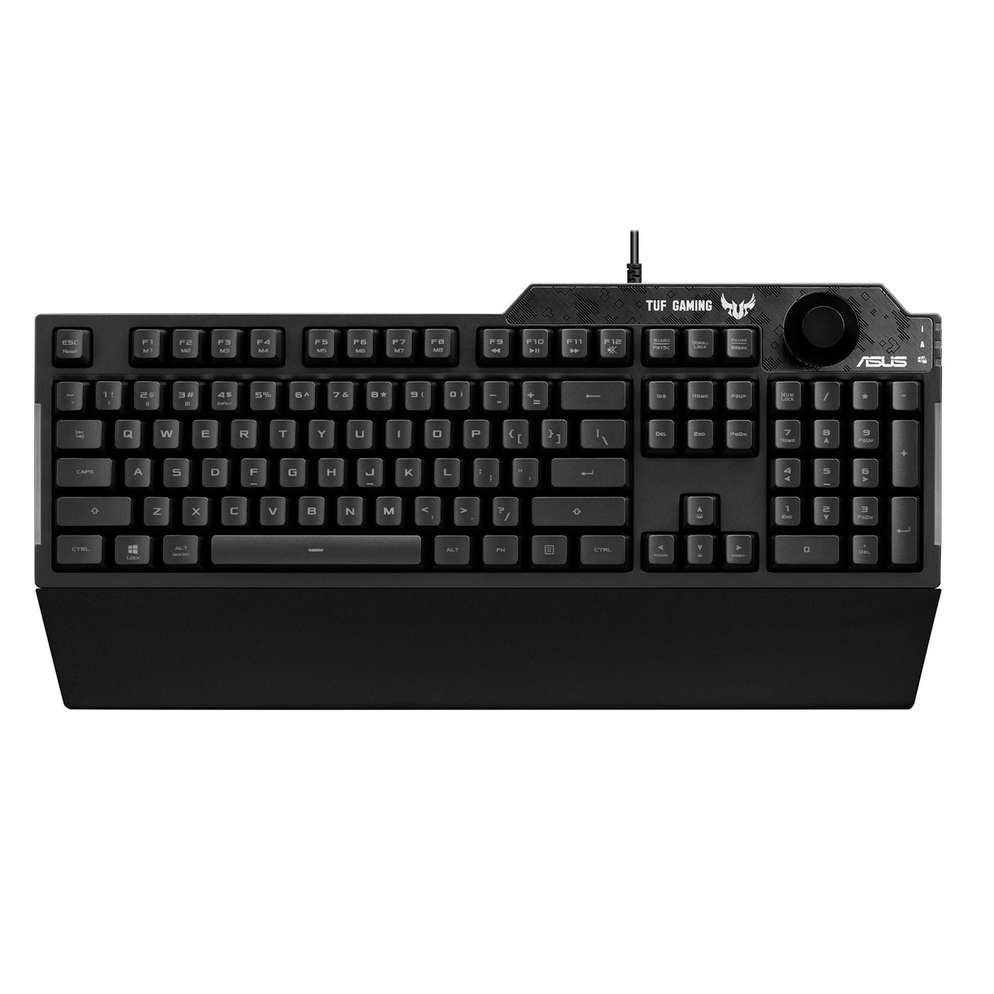 ASUS TUF Gaming K1 | Tactile TUF Gaming Switches | Dynamic RGB and Side-mounted Light Bar | Dedicated Volume Knob | Detachable Ergonomic Wrist Rest | Programmable Keys | Wired RGB Gaming Keyboard
