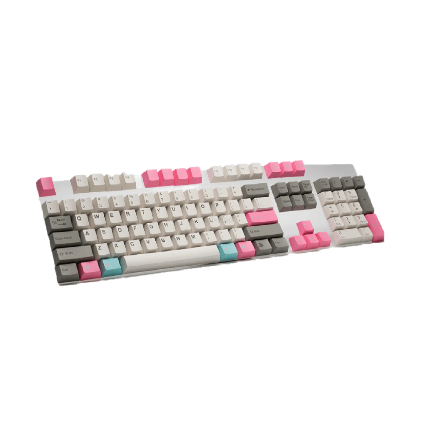 TAI-HAO Double Shot 104 Keycaps Set | ABS | US Layout | Cherry MX Switch Types | Keyboard Keycaps (Grey & Blue & Pink)
