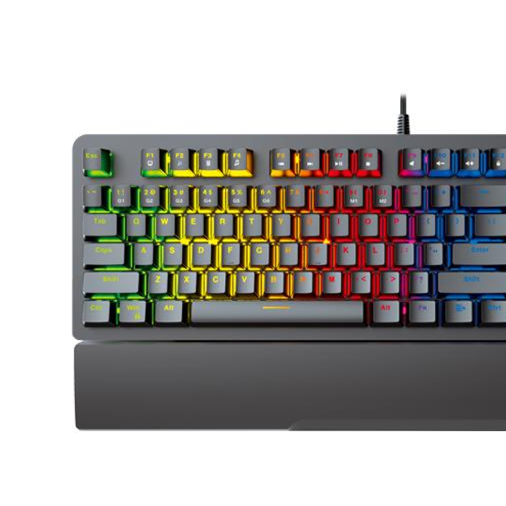 FANTECH MK853 V2 MAXPOWER | Red Mechanical Switches | 104 Keys | Full Key Anti-Ghosting | 22 Gradient RGB Modes | Ergonomic Wrist Rest | Wired RGB Gaming Keyboard (Black)