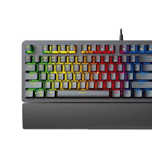 FANTECH MK853 V2 MAXPOWER | Red Mechanical Switches | 104 Keys | Full Key Anti-Ghosting | 22 Gradient RGB Modes | Ergonomic Wrist Rest | Wired RGB Gaming Keyboard (Black)