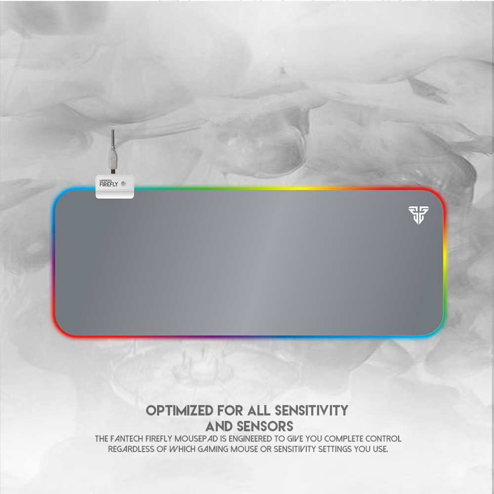 FANTECH MPR800S Firefly | 4 Mode RGB Spectrum Lighting | Soft Cloth | Anti-slip Rubber Base | RGB Gaming Mousepad (Space / 800mm x 300mm x 4mm)