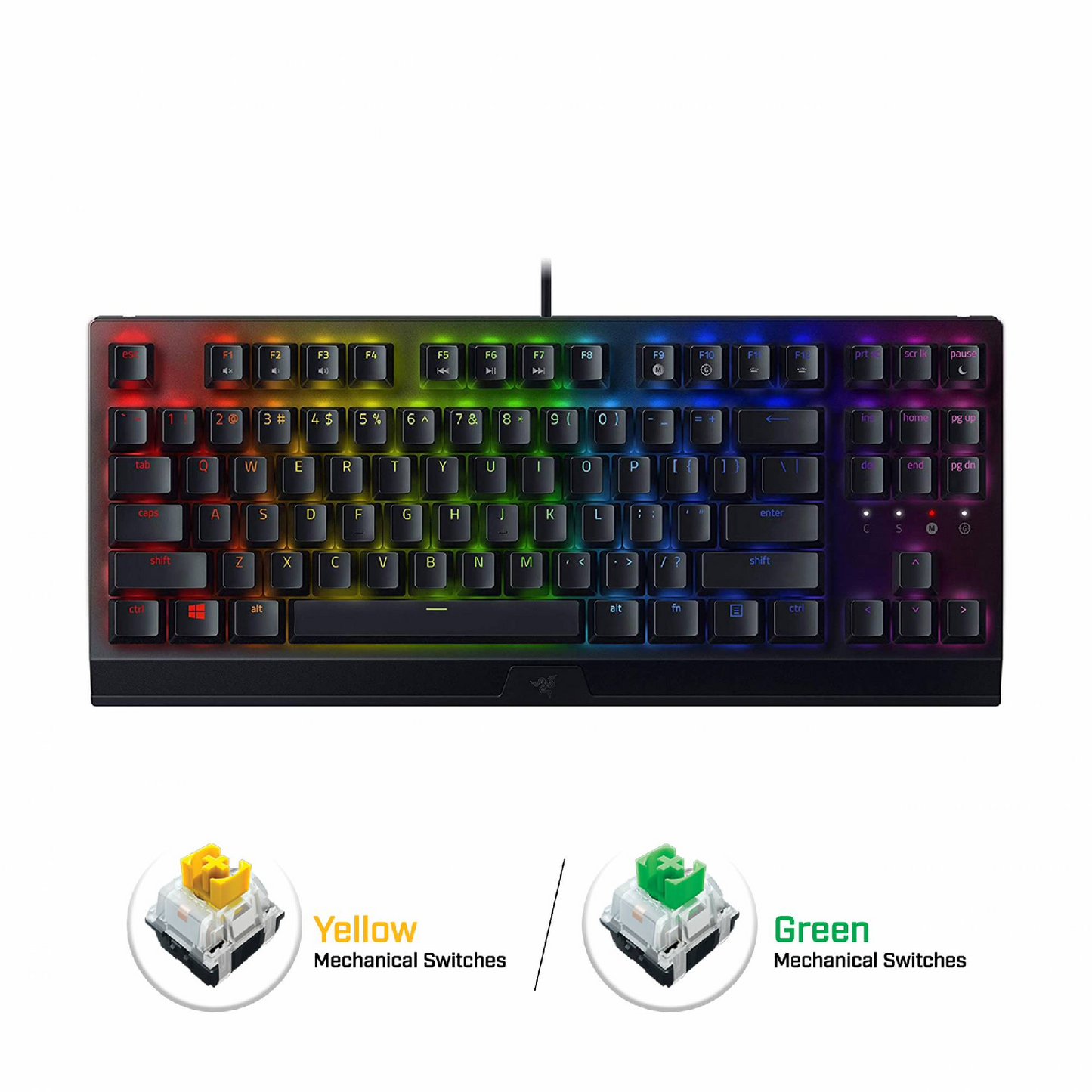 RAZER BlackWidow V3 | Razer Green Mechanical Switches | TKL | Programmable Keys | Aluminum Construction | Wired RGB Gaming Keyboard