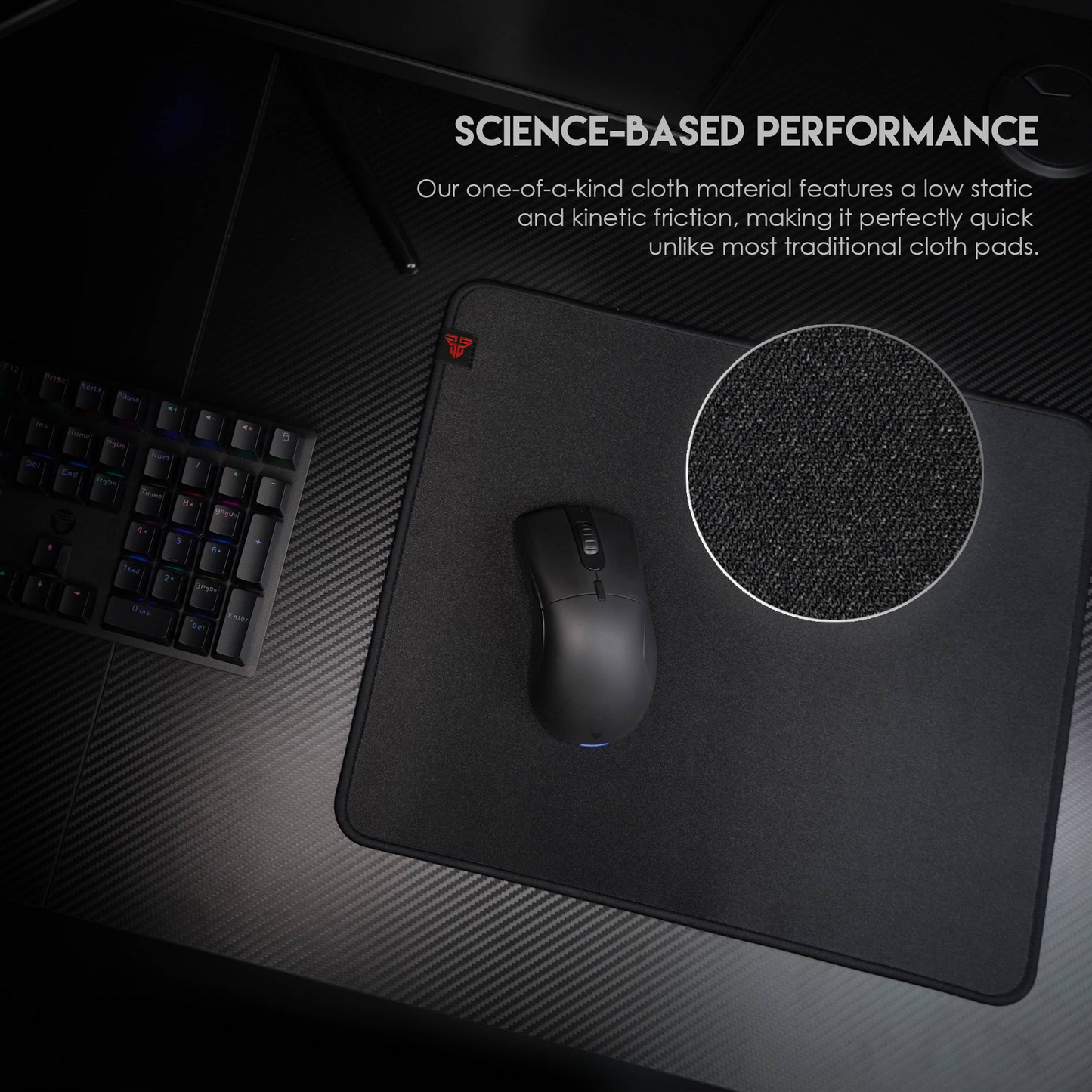 FANTECH MP353 Agile | Anti-slip Base | Spill Resistant | Anti-fray Edge Stitching | Gaming Mousepad (Black / 350mm x 300mm x 4mm)
