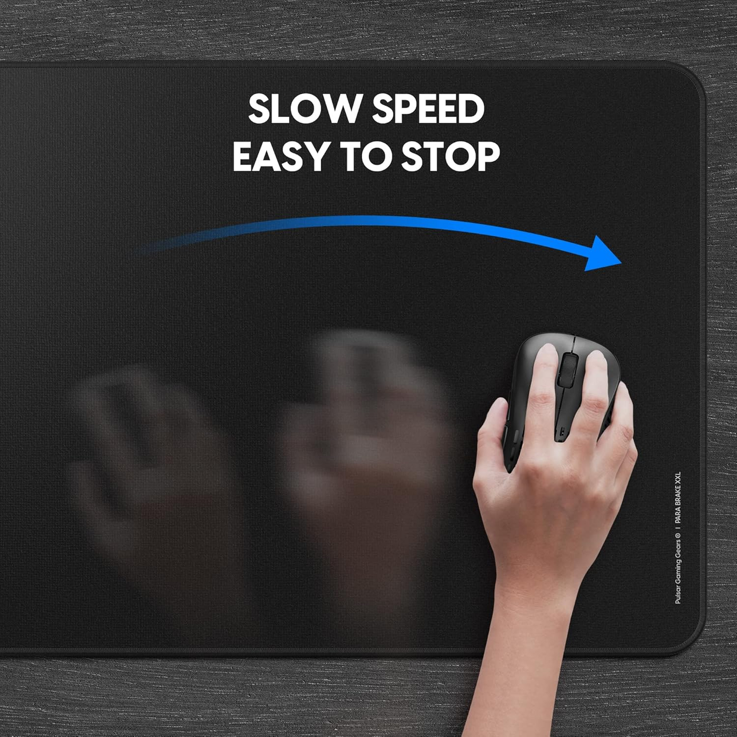 PULSAR ParaBrake V2 | Anti-slip Rubber Base | Ultra-Fine Woven Microfiber Surface | 360 Anti-fray Precision Stitching | Durable | Gaming Mousepad (Black / 900mm x 400m x 4mm)