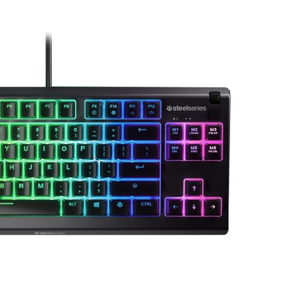 STEELSERIES Apex 3 | Silent Switches | Water Resistant | TKL | Multimedia Controls | PrismSync Lighting | Anti-Ghosting | Three-ways Cable Routing | Wired RGB Gaming Keyboard
