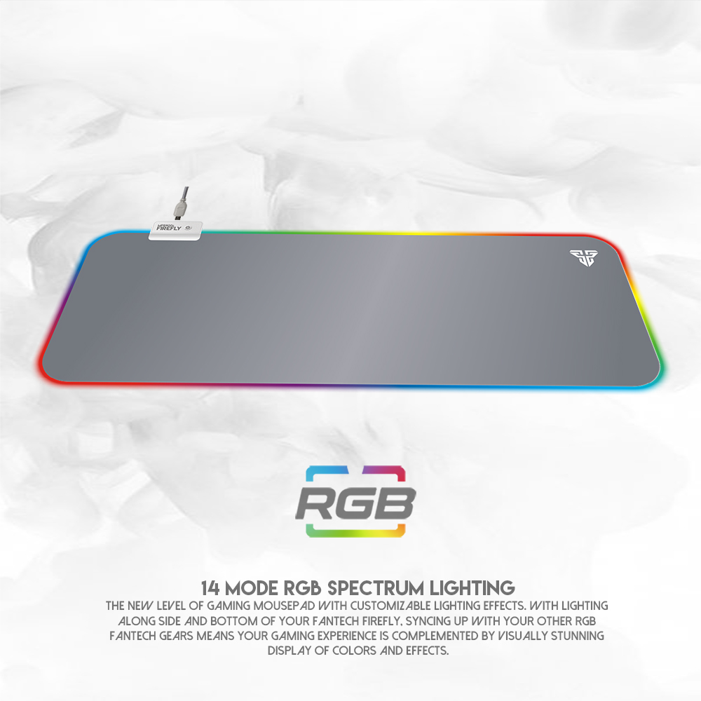 FANTECH MPR800S Firefly | 4 Mode RGB Spectrum Lighting | Soft Cloth | Anti-slip Rubber Base | RGB Gaming Mousepad (Space / 800mm x 300mm x 4mm)